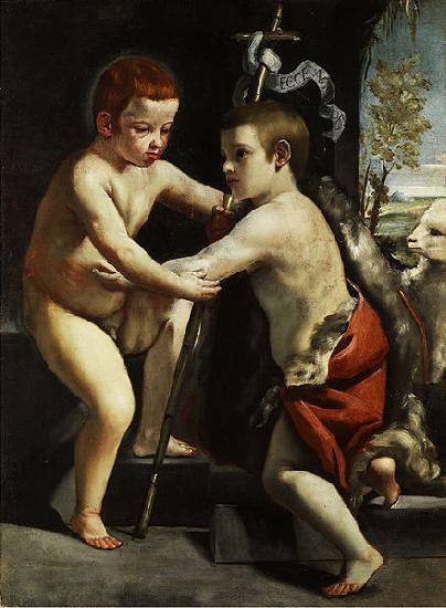 Guido Cagnacci Jesus and John the Baptist as children oil painting picture